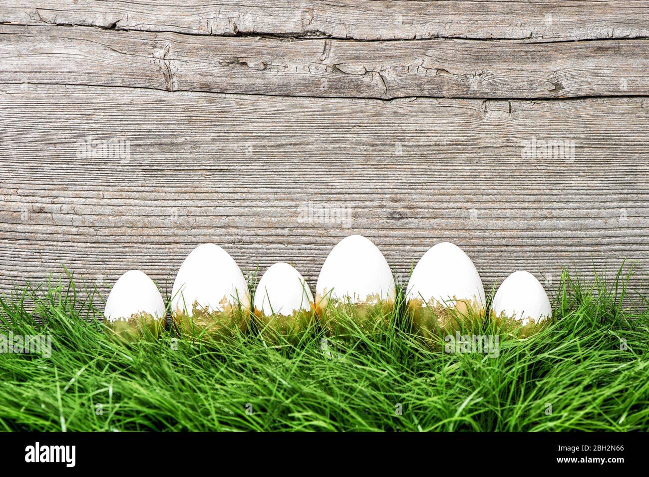 Easter decoration. Easter eggs in green grass Stock Photo