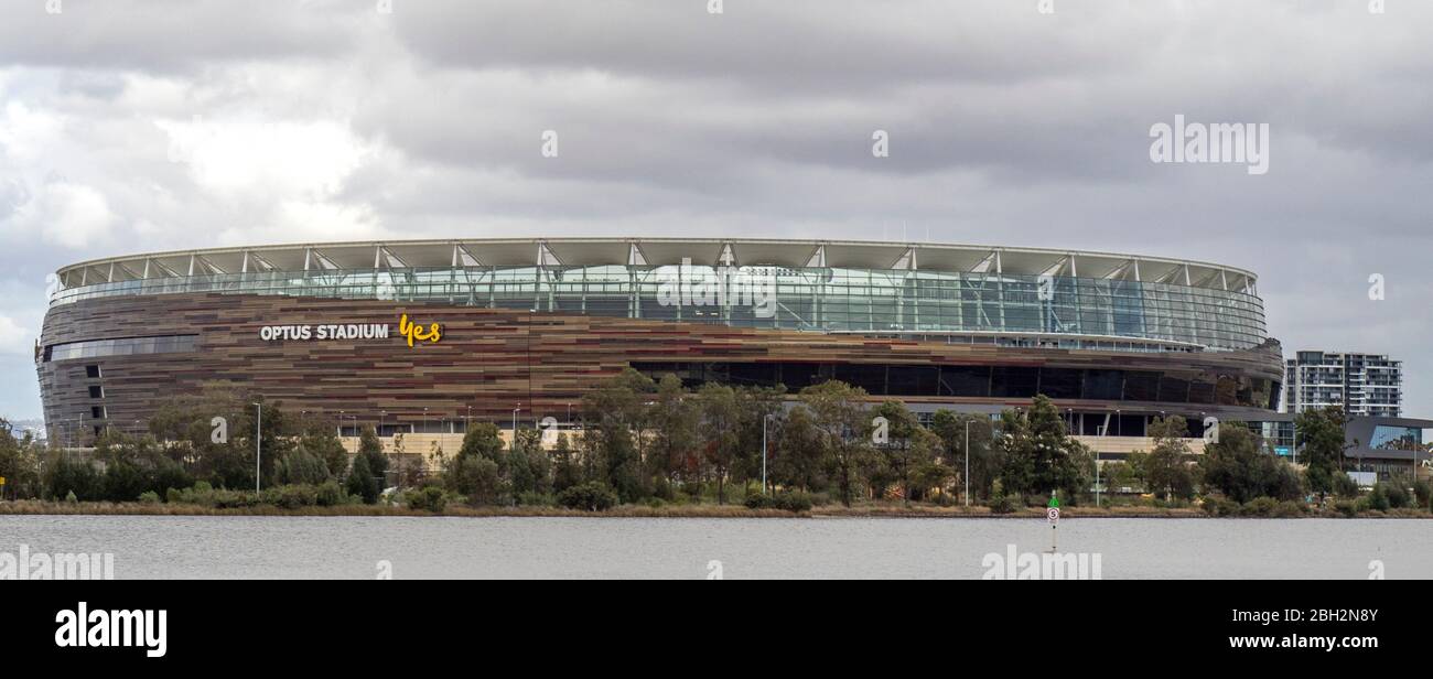 Optus Arena Optus Stadium sports arena by Swan River Burswood Perth Western ...
