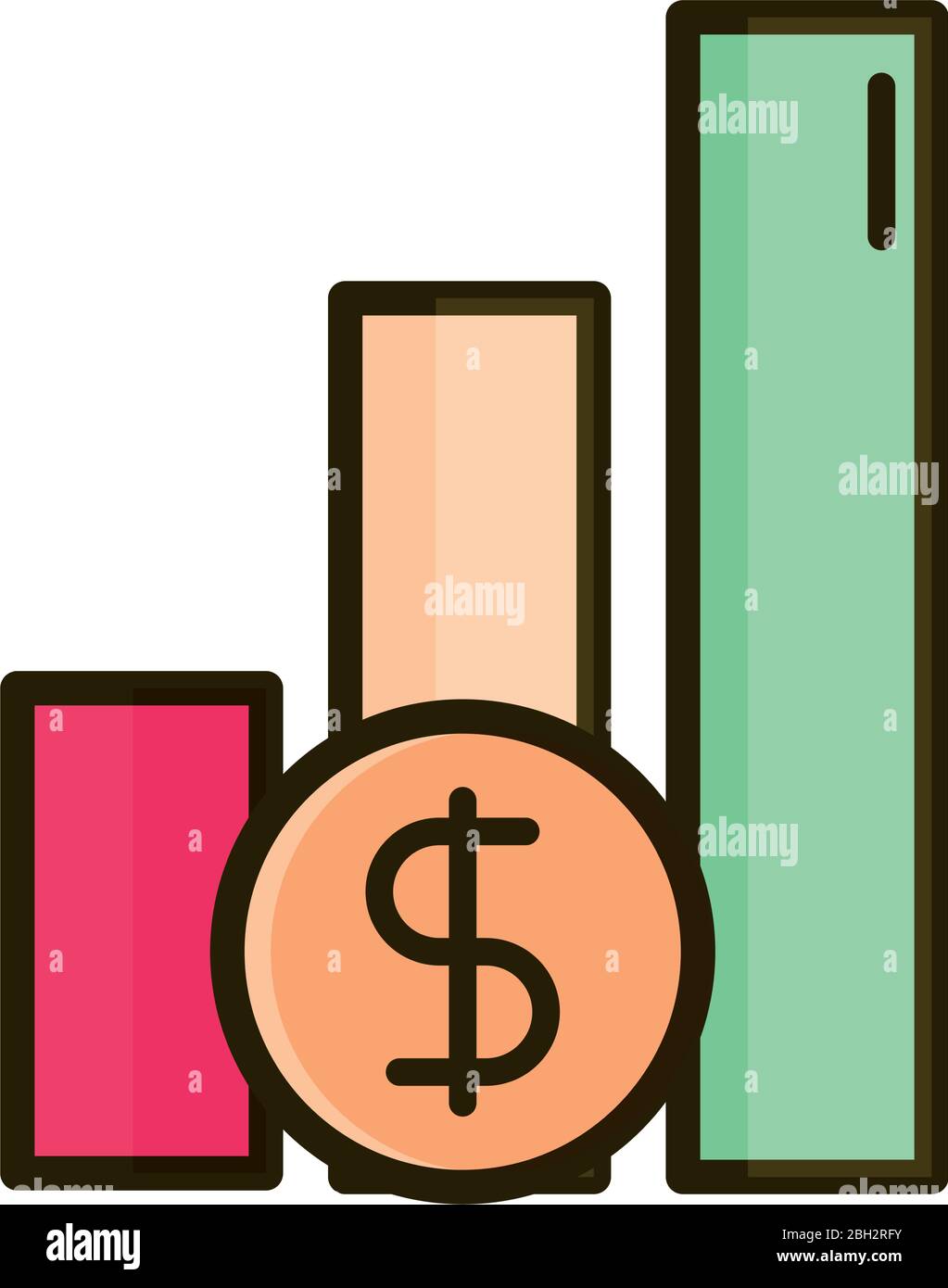 statistics money coin business financial investing vector illustration ...