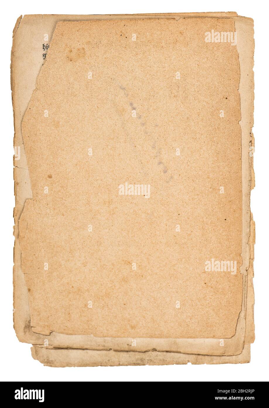 Used paper sheets. Old stained cardboard texture background Stock Photo