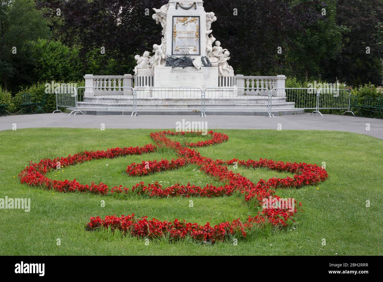 Vienna, Austria - June 6, 2019: Monument of Mozart in Burggarten, Vienna Stock Photo