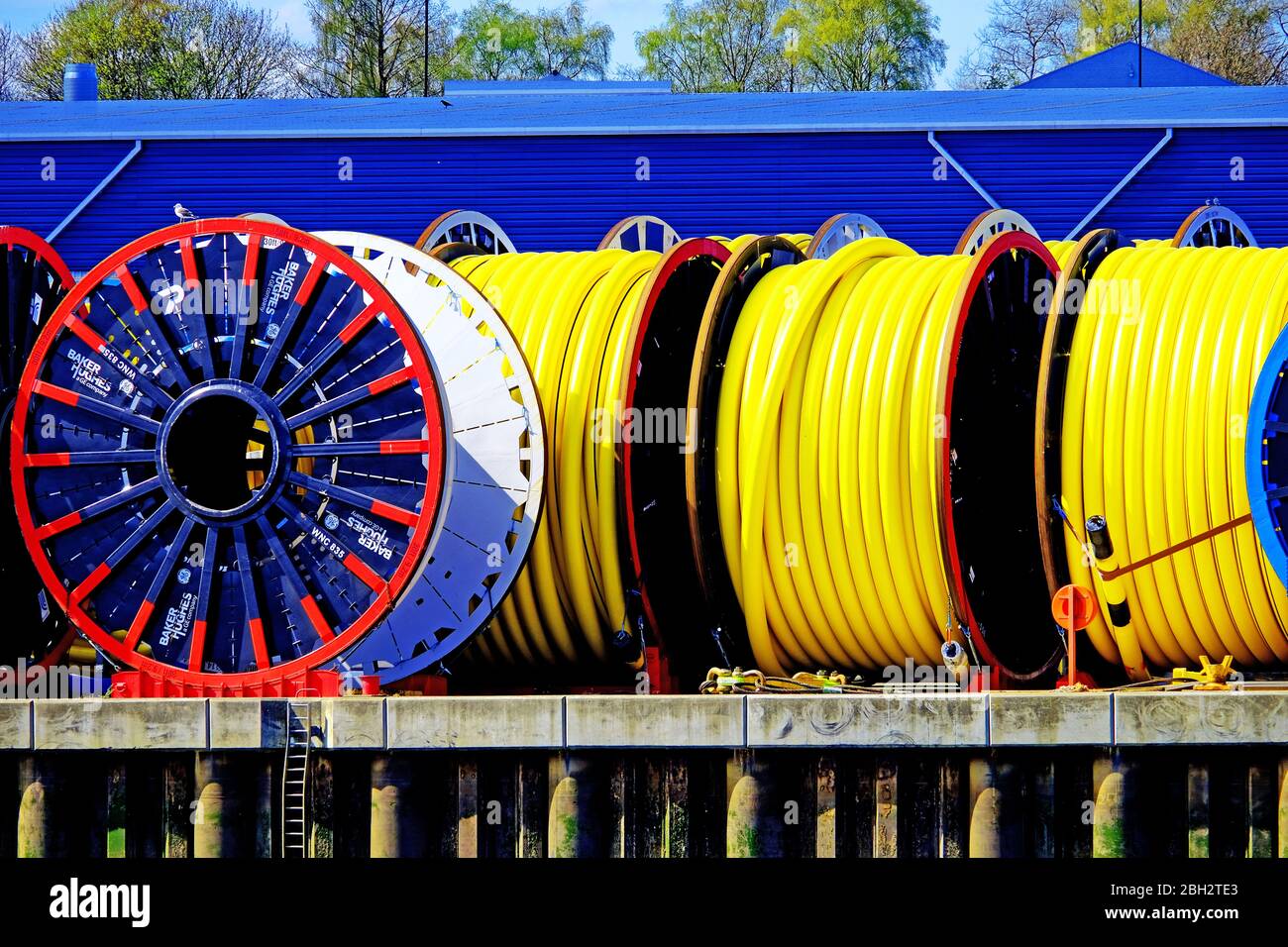Undersea communications cables on giant reels Baker Hughes GE Company