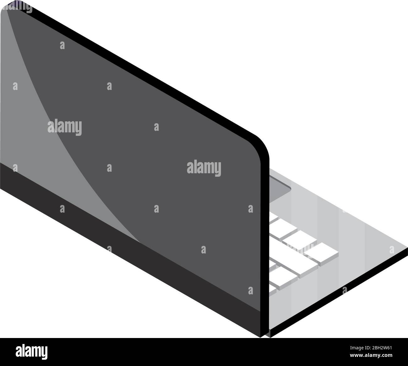 open laptop device gadget technology isometric isolated icon vector ...