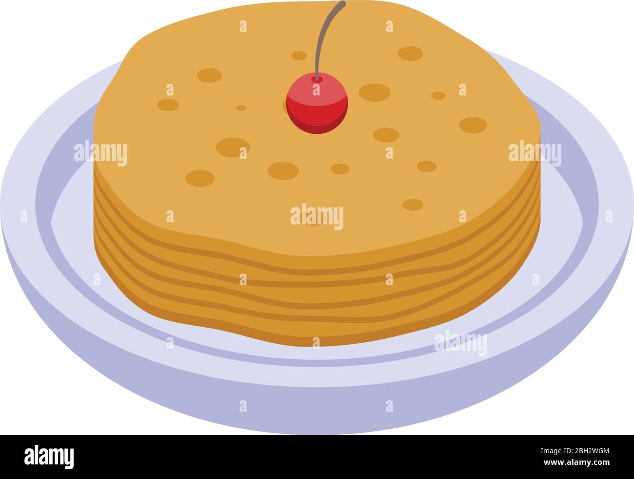 Pancake icon, isometric style Stock Vector