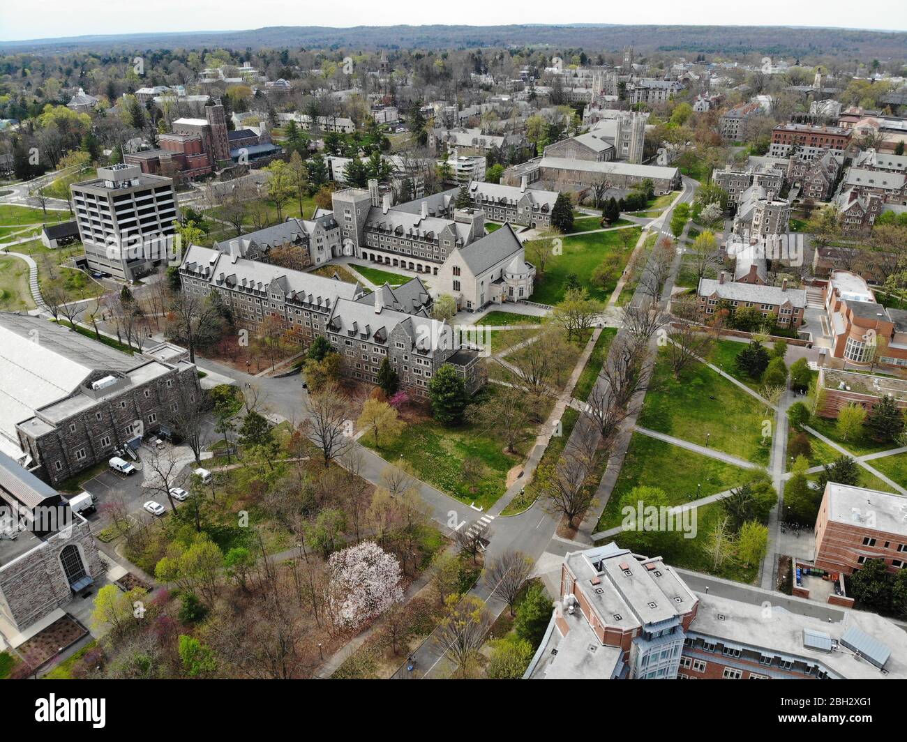 PRINCETON, NJ -12 APR 2020- Aerial view of the town of Princeton, New Jersey,  home of the campus of Ivy League Princeton University, NJ, USA Stock Photo  - Alamy