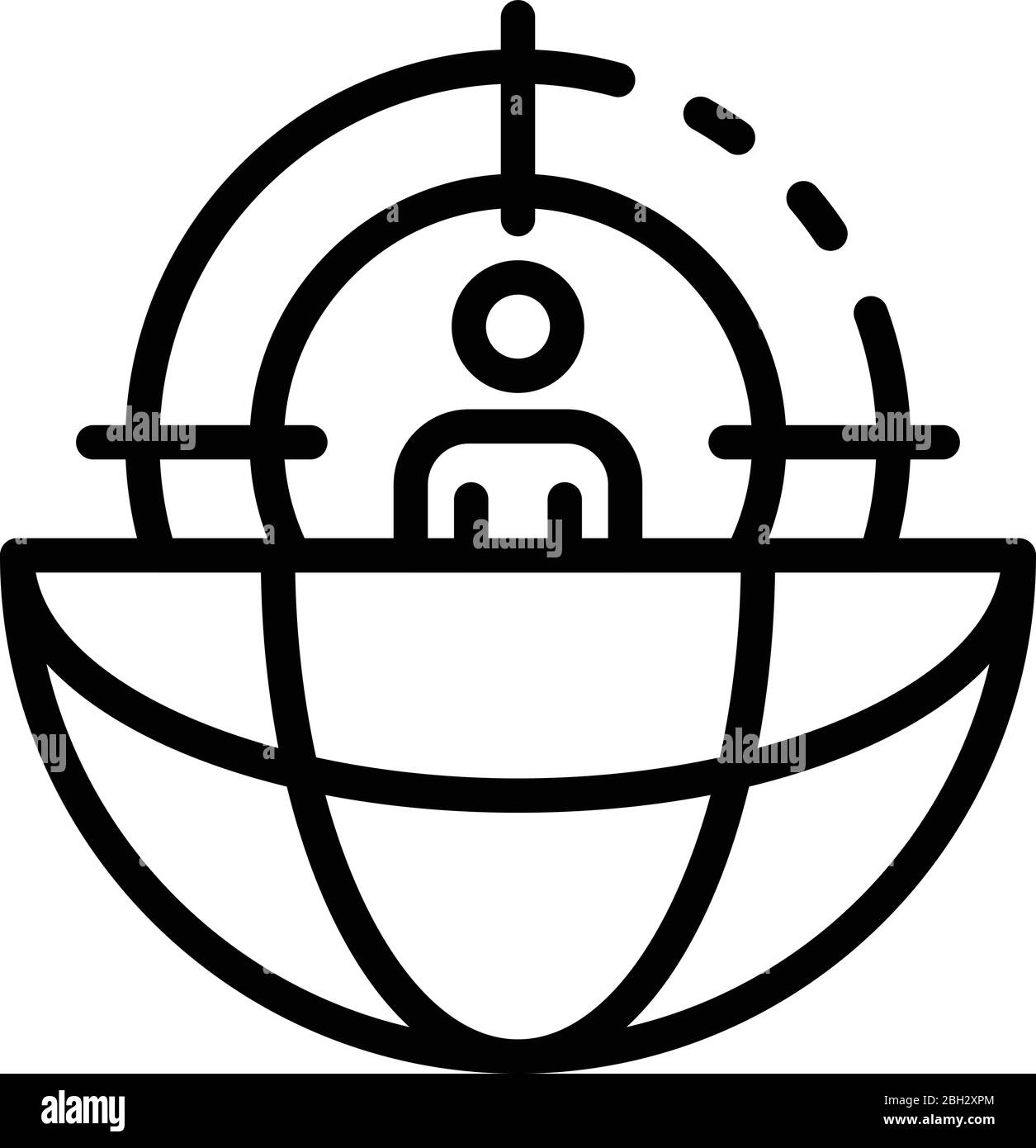 Conference headhunter target icon, outline style Stock Vector