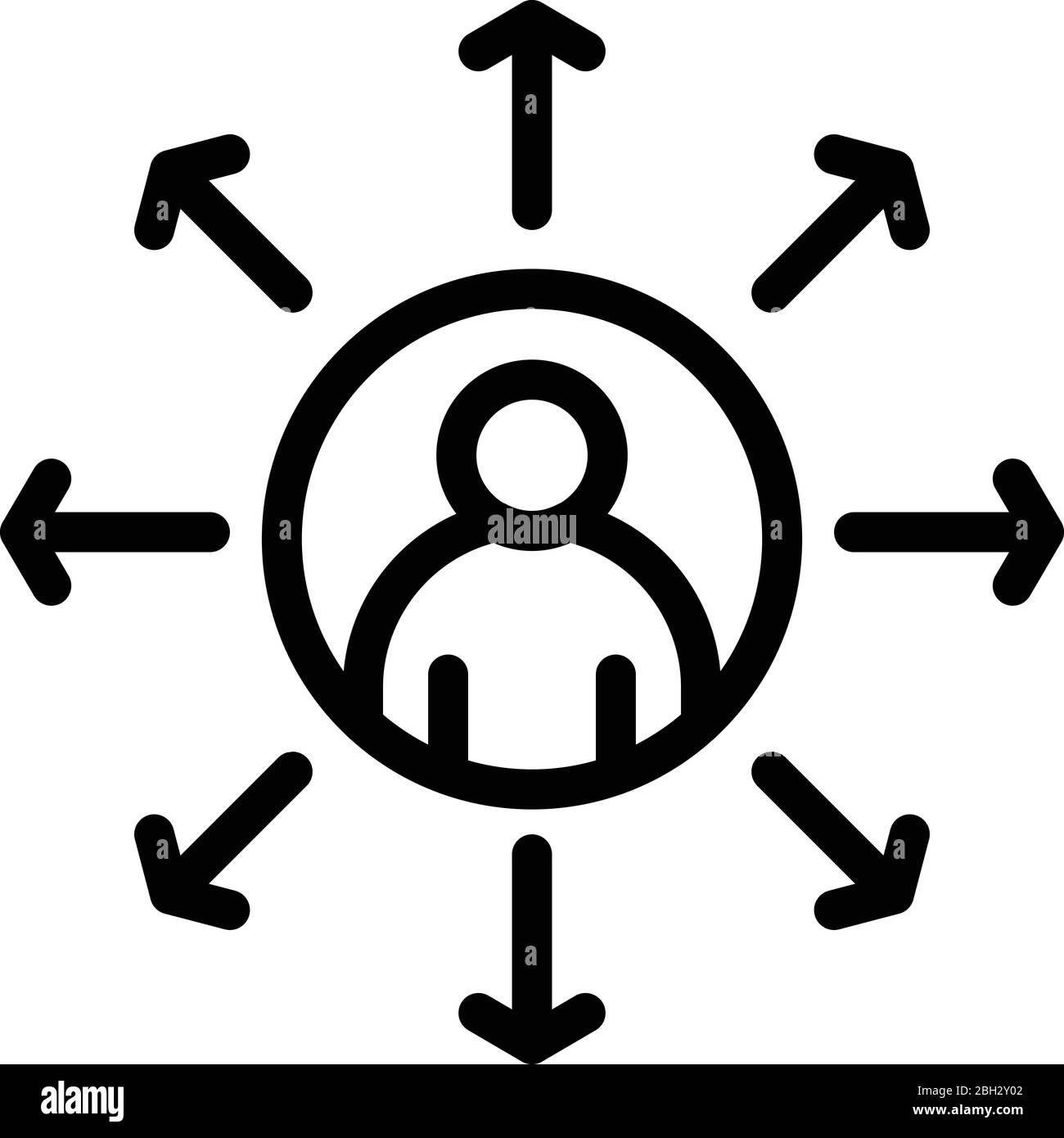 Recruiter scheme icon, outline style Stock Vector