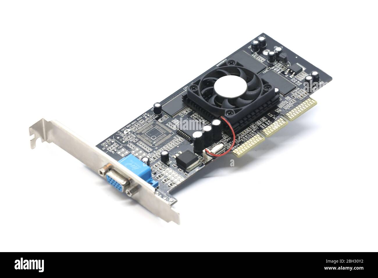 old video card isolated on a white background Stock Photo Alamy