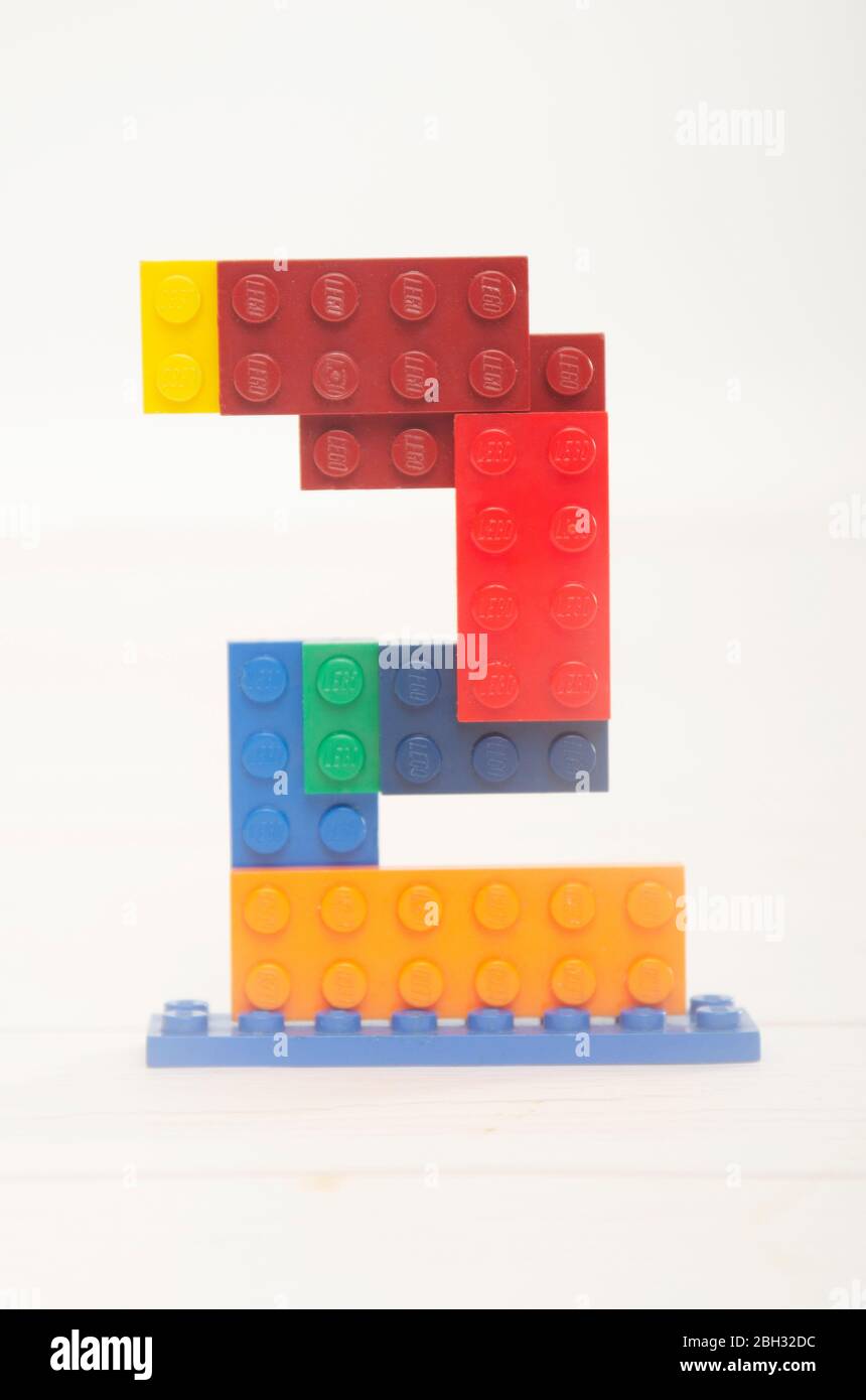 Creating number 8 from Lego Brick Stock Photo Alamy