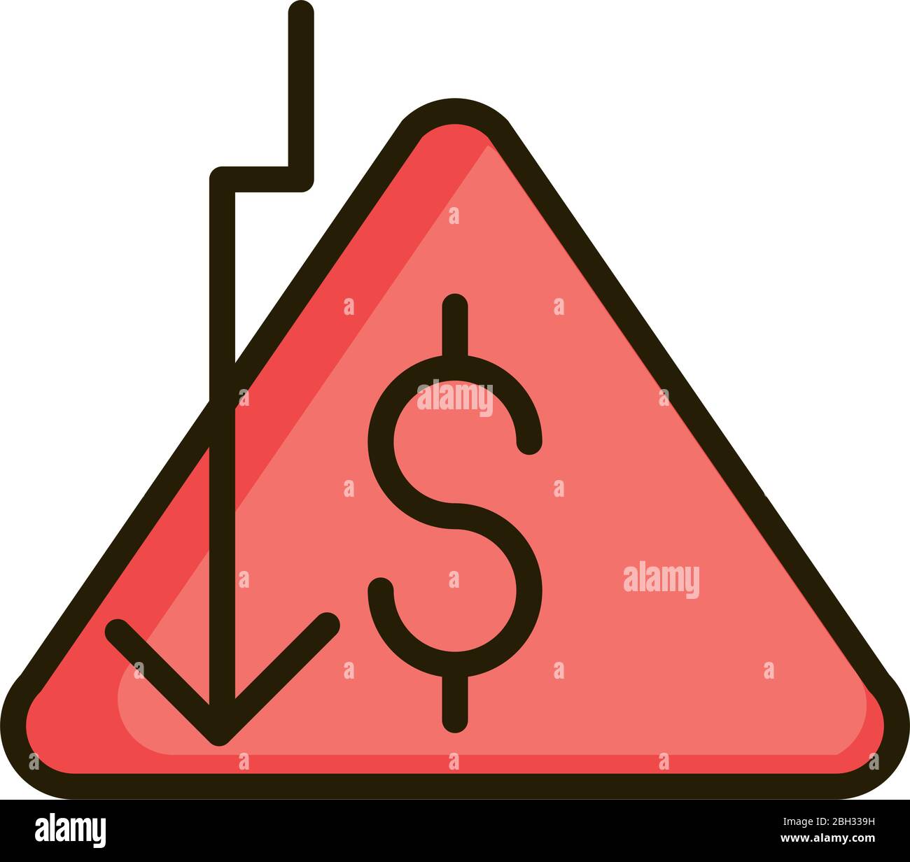 downturn arrow money financial business stock market vector ...