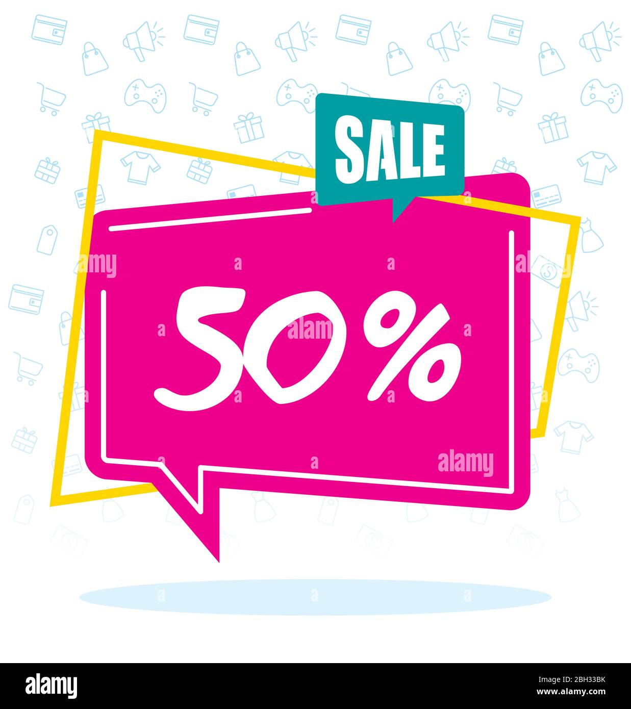 sale half price commercial banner poster Stock Vector