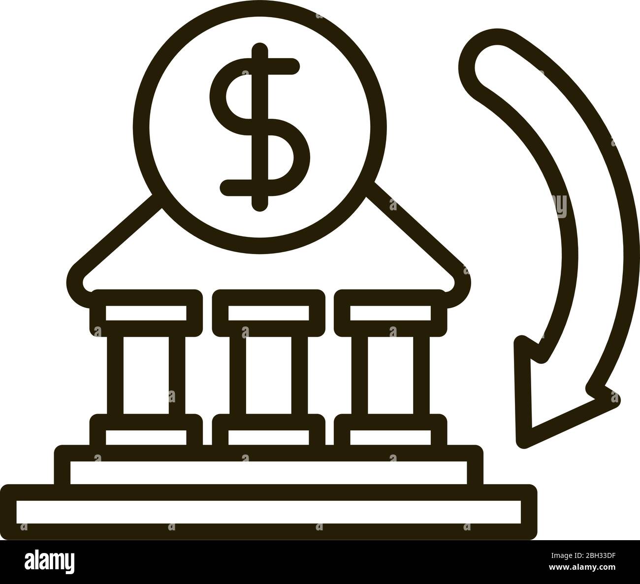 Money Bank Transaction Business Financial Investing Vector Illustration Line Style Icon Stock Vector Image Art Alamy