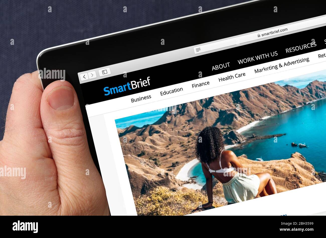 Smart Brief website viewed on an iPad (editorial use only) Stock Photo