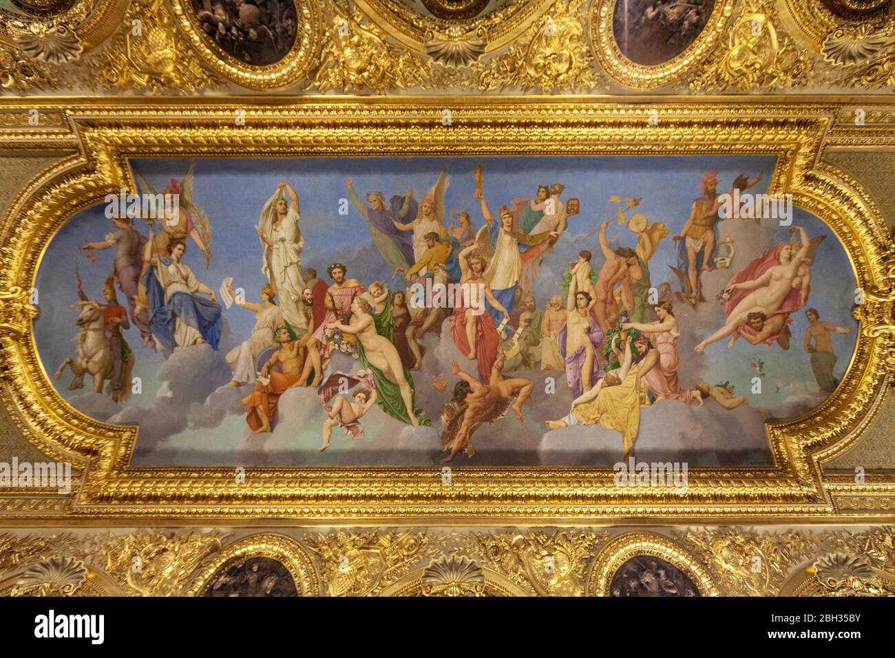 Ceiling painting louvre museum paris hires stock photography and