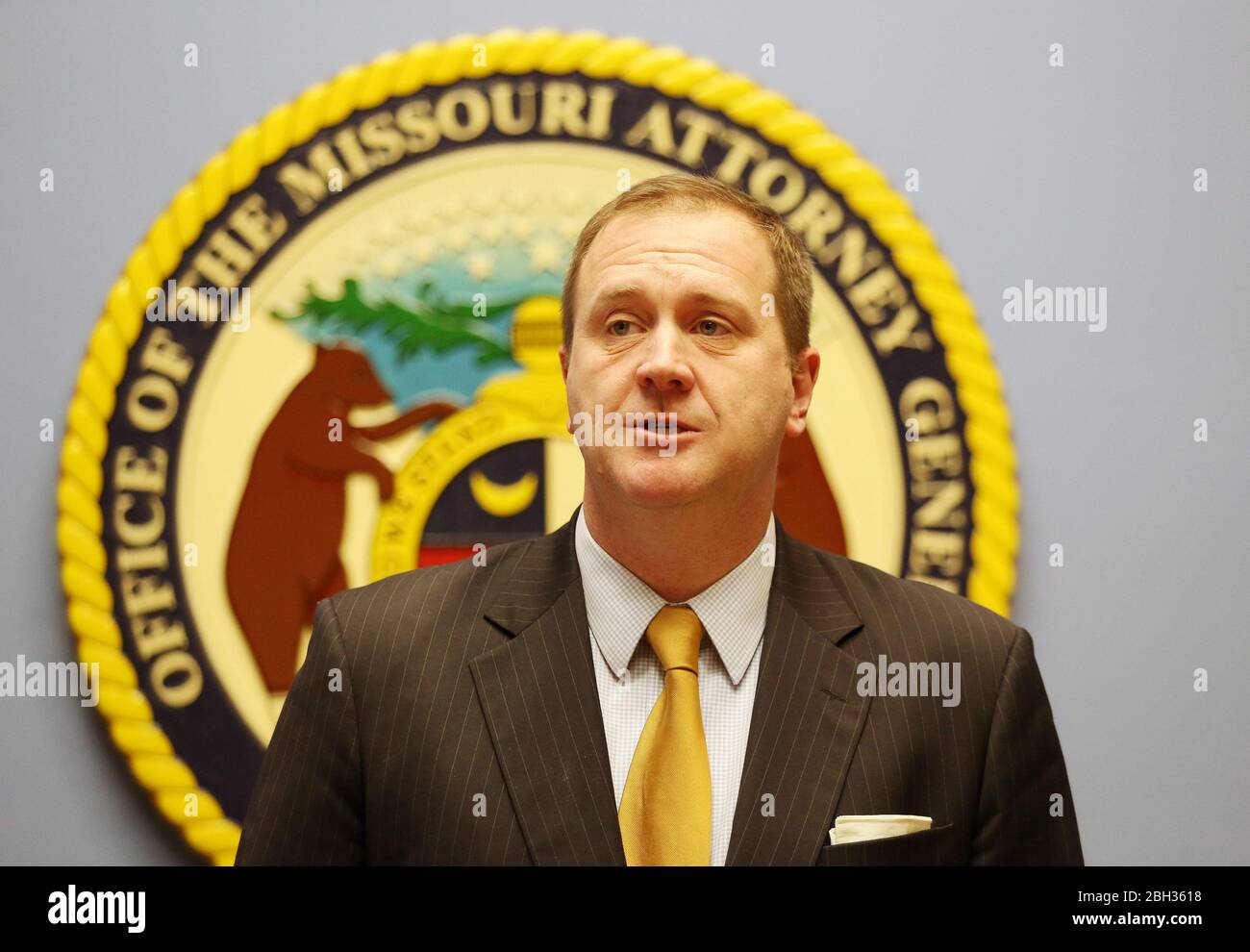 Missouri Attorney General Eric Schmitt, shown in this January 22, 2019 file photo, is suing the Chinese government, his office announced on Tuesday, April 21, 2020. The lawsuit, filed in the U.S. Credit: UPI/Alamy Live News Stock Photo