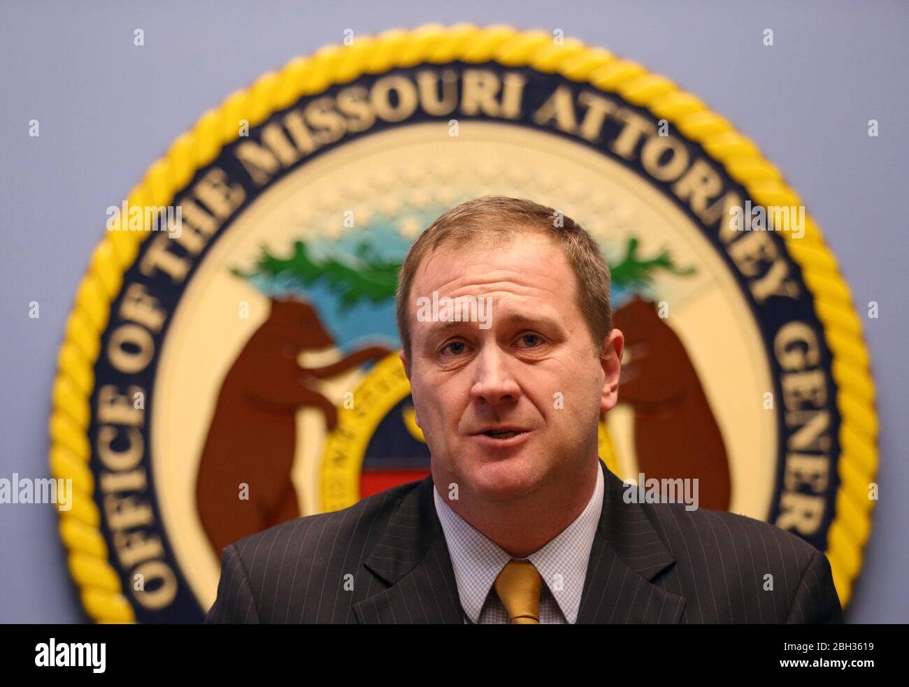 Missouri Attorney General Eric Schmitt, shown in this January 22, 2019 file photo, is suing the Chinese government, his office announced on Tuesday, April 21, 2020. The lawsuit, filed in the U.S. Credit: UPI/Alamy Live News Stock Photo