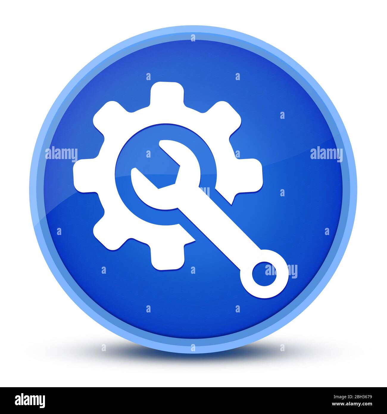 Technical Support icon isolated on special blue round button abstract illustration Stock Photo