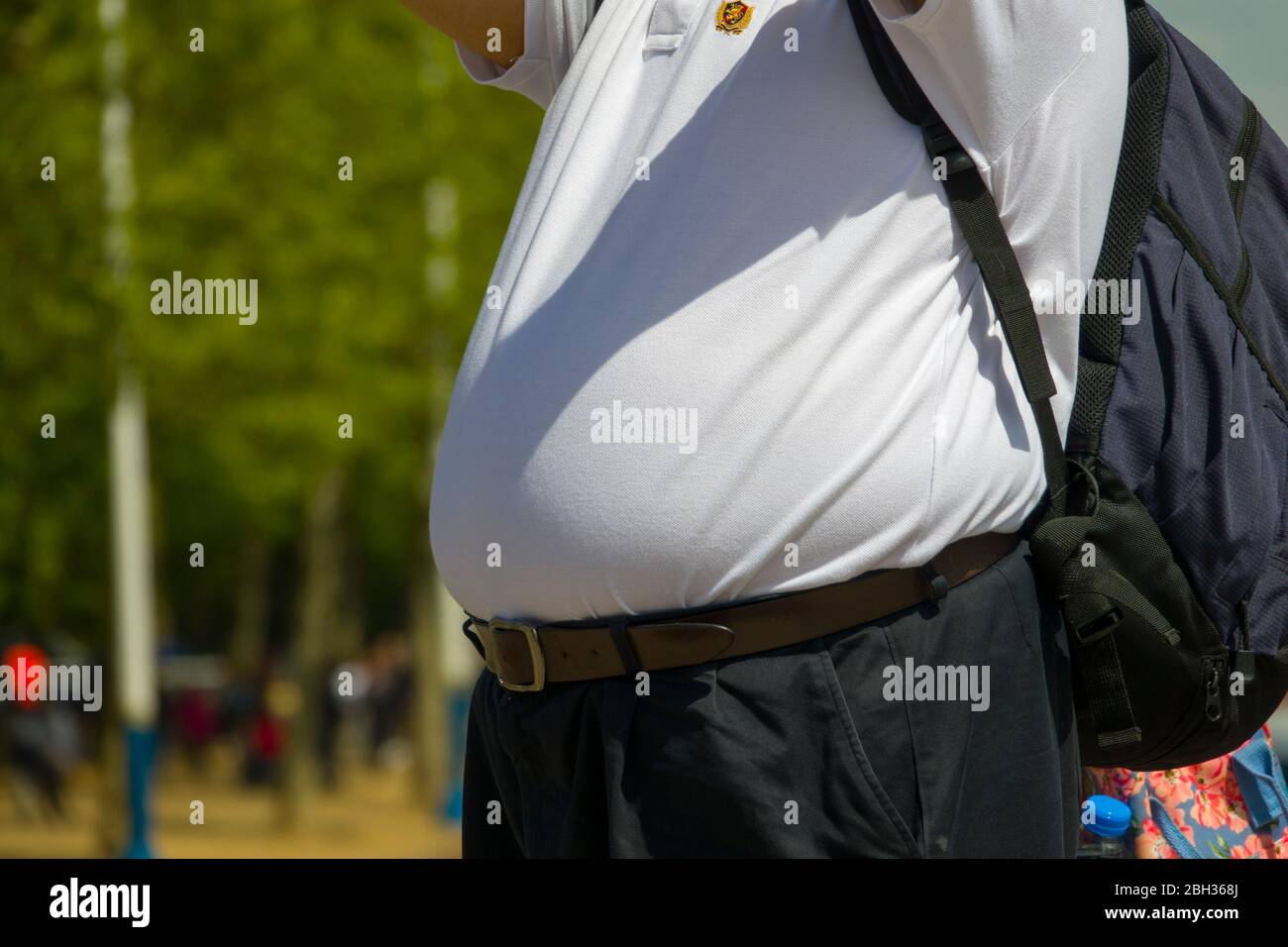 Overweight male with belly Stock Photo