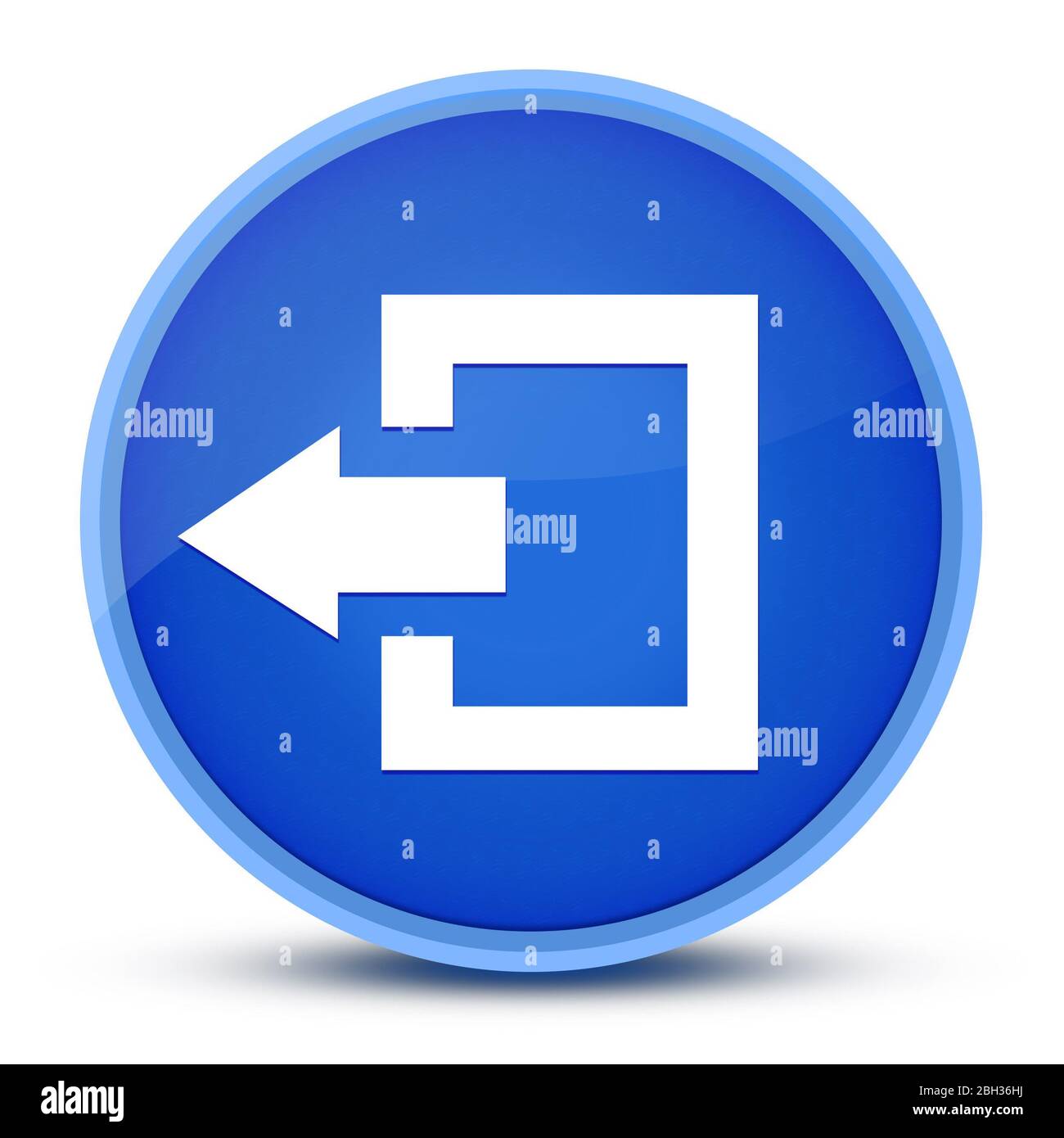 Logout Icon Isolated On Special Blue Round Button Abstract Illustration  Stock Photo - Alamy