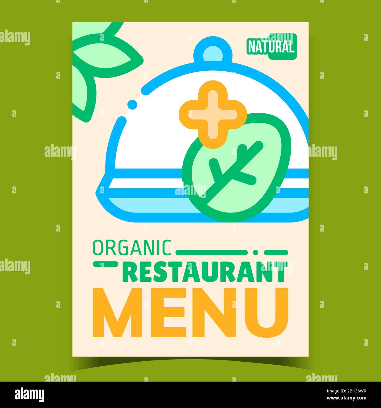 Organic Restaurant Menu Advertising Banner Vector Stock Vector Image