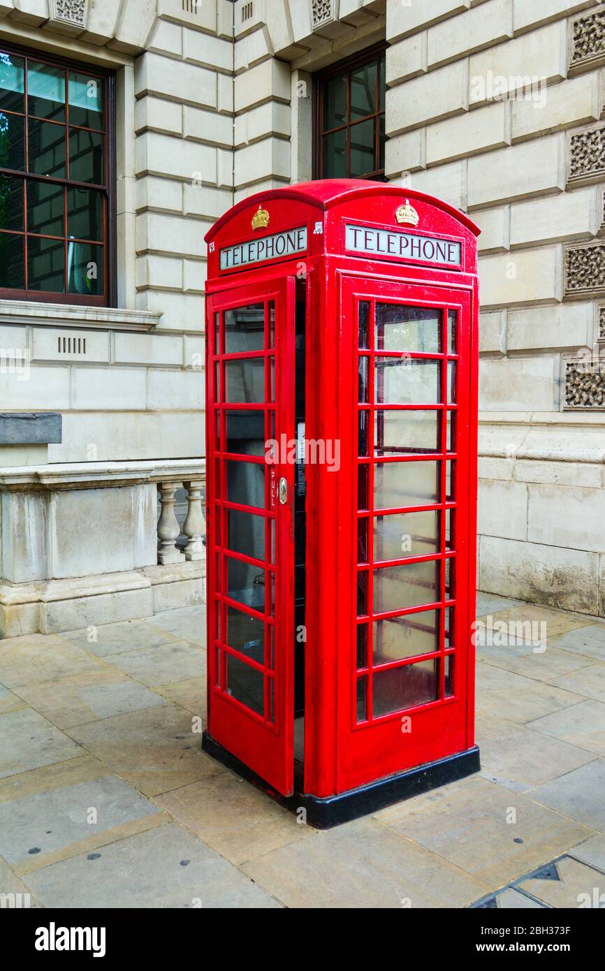 Telephone Booth London England United Kingdom Capital River Thames UK Europe EU Stock Photo