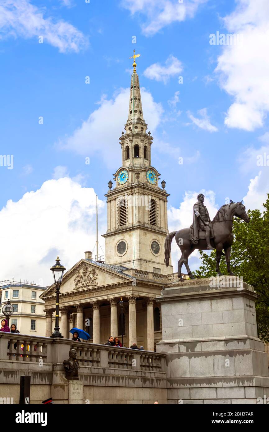 King George IV Statue Trafalgar Square London England United Kingdom Capital River Thames UK Europe EU Stock Photo
