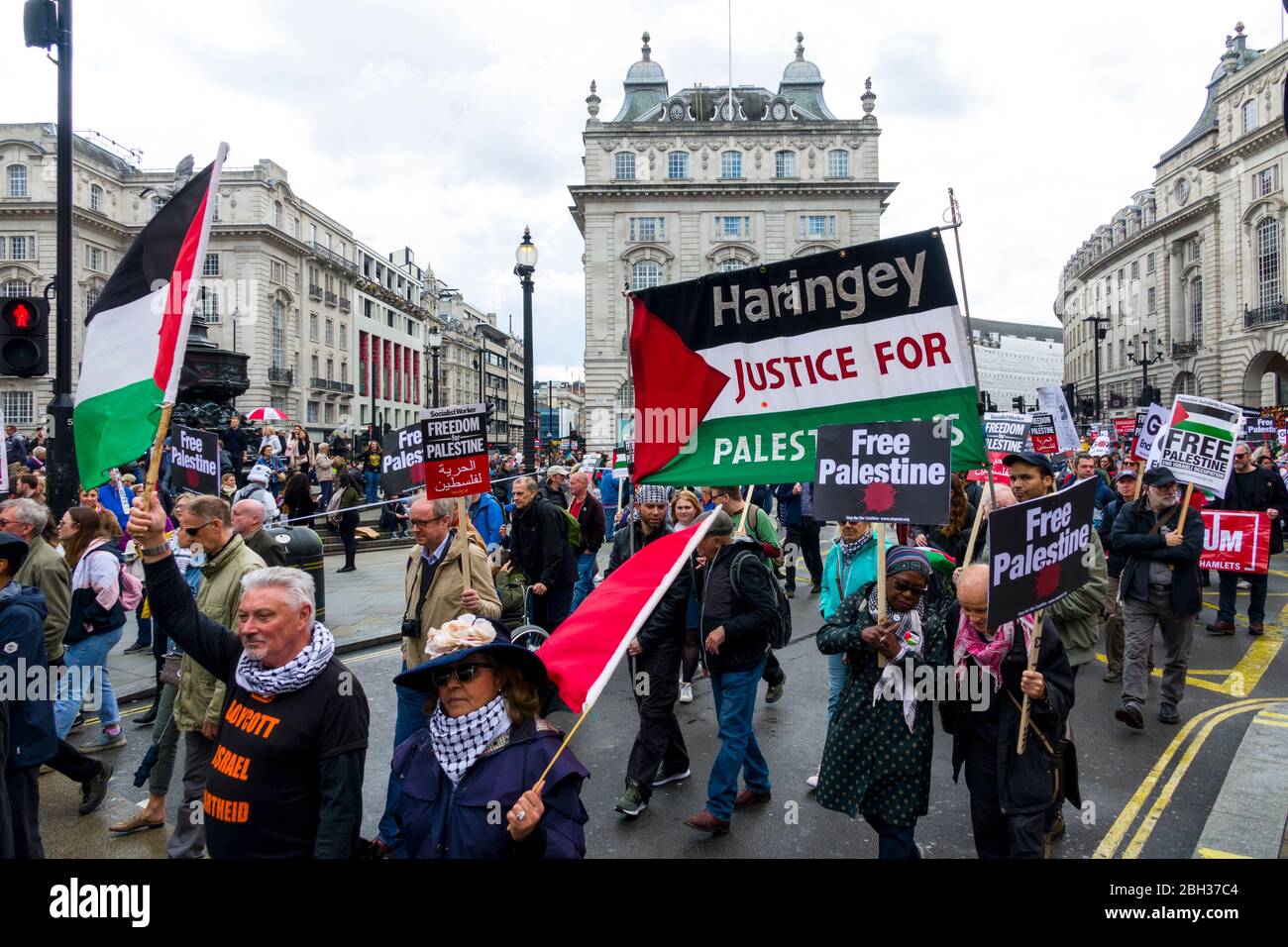 Free Palestine Protest London England United Kingdom Capital River Thames UK Europe EU Stock Photo
