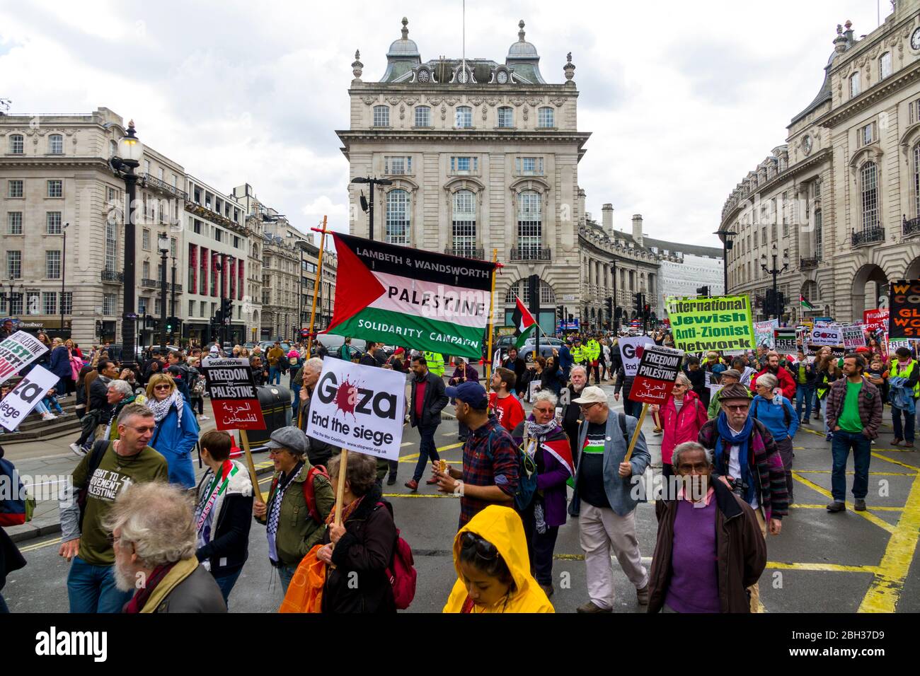 Free Palestine Protest London England United Kingdom Capital River Thames UK Europe EU Stock Photo