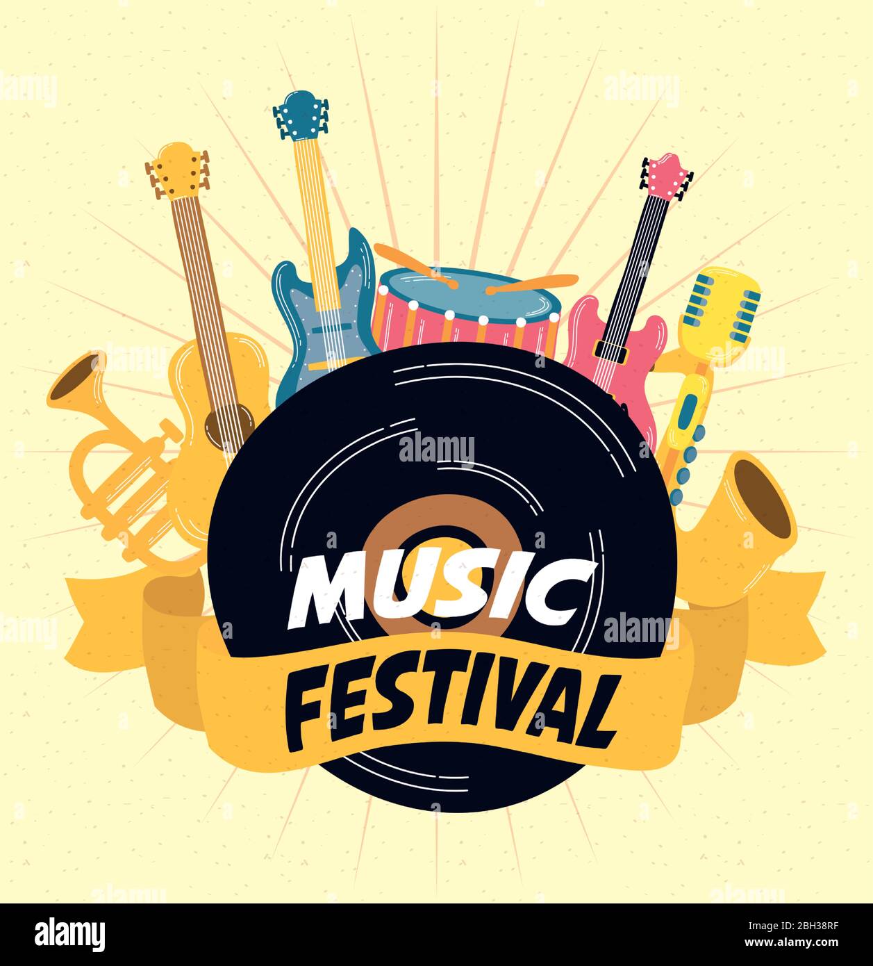 music fest poster with instruments Stock Vector Image & Art Alamy