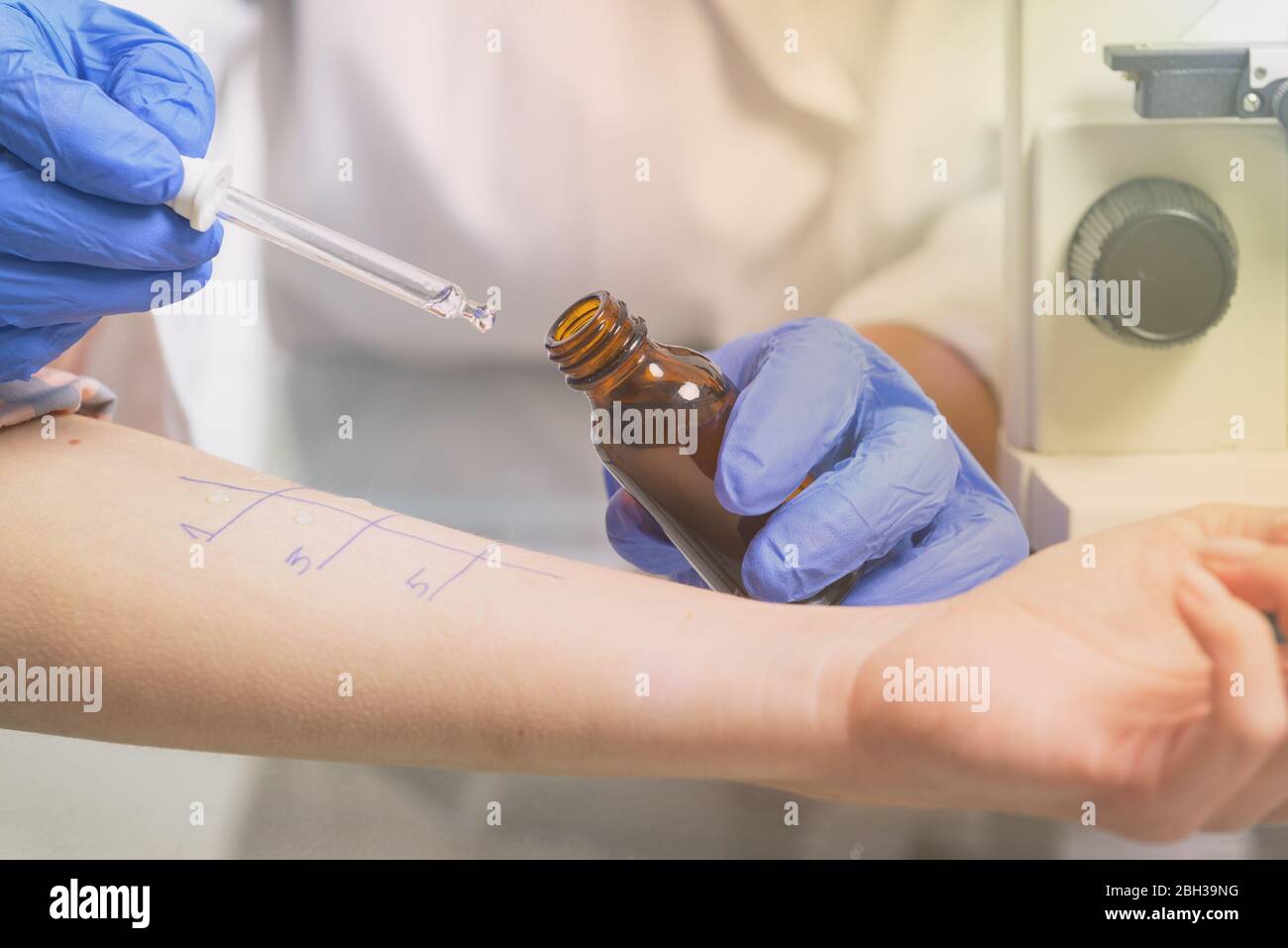 Medical doctor doing allergy tests in laboratory Stock Photo Alamy