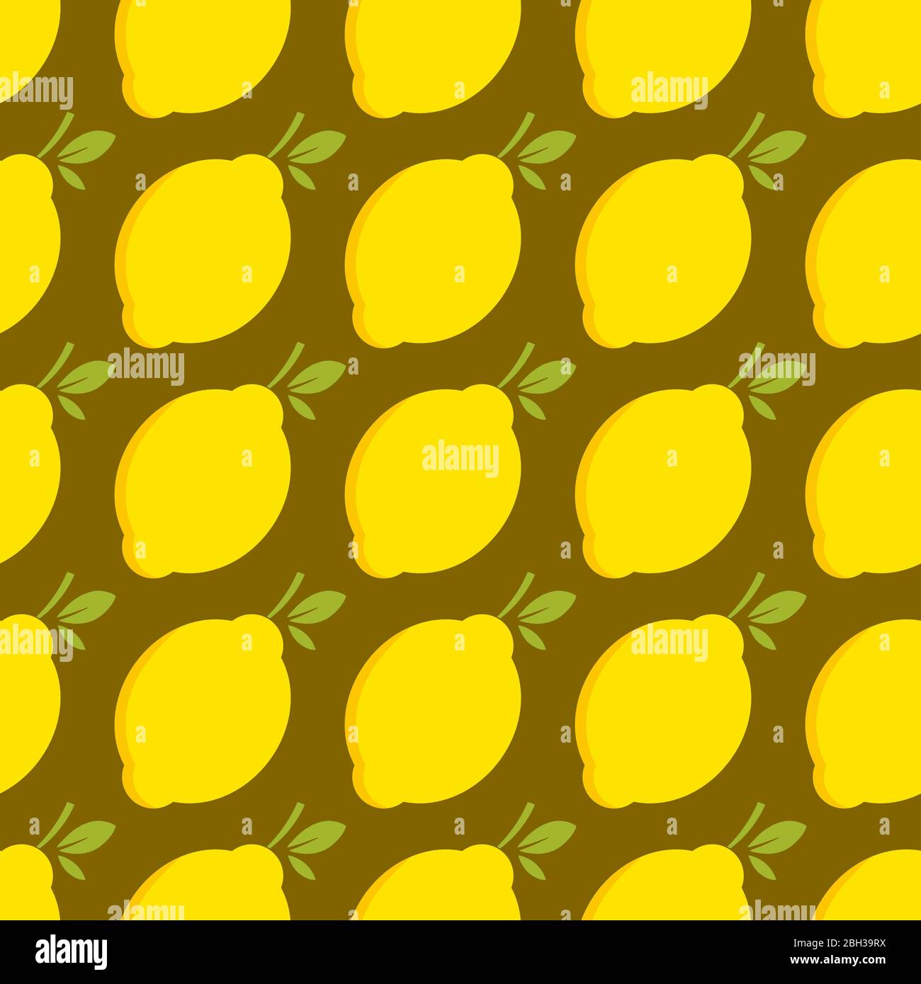 Lemon fruit seamless bright art vector pattern Stock Vector