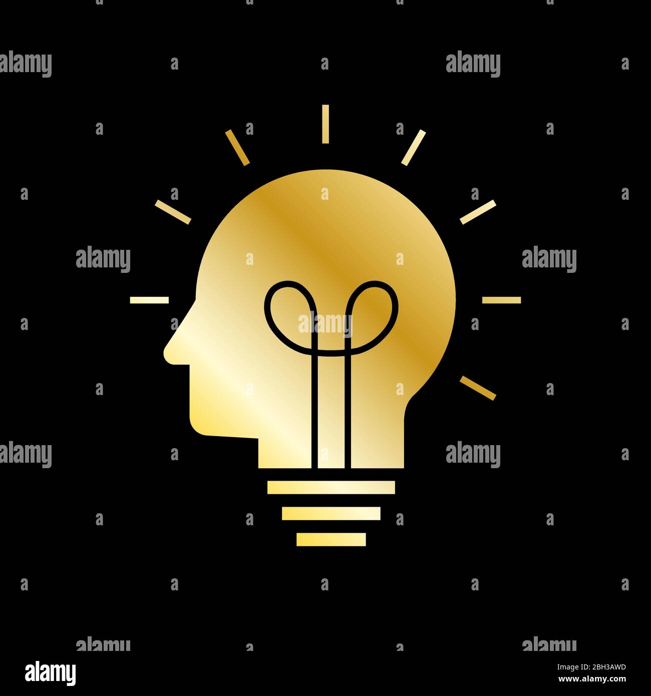 Human head creating a new idea. Creative Idea. vector. EPS 10. Stock Vector