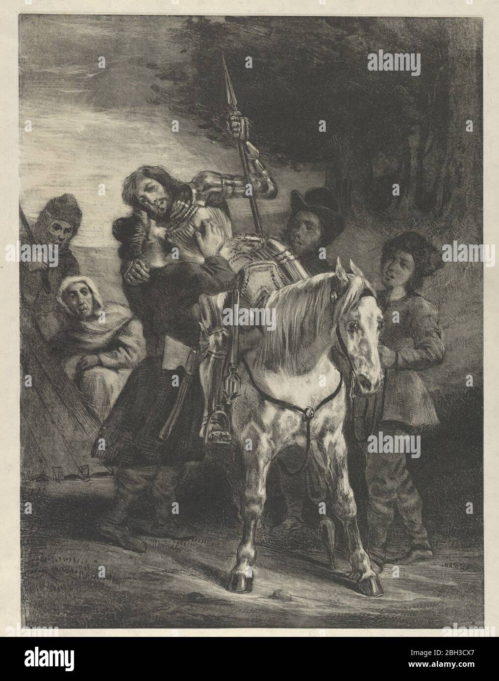 The Wounded Goetz Taken in by the Gypsies, 1836-43. Stock Photo