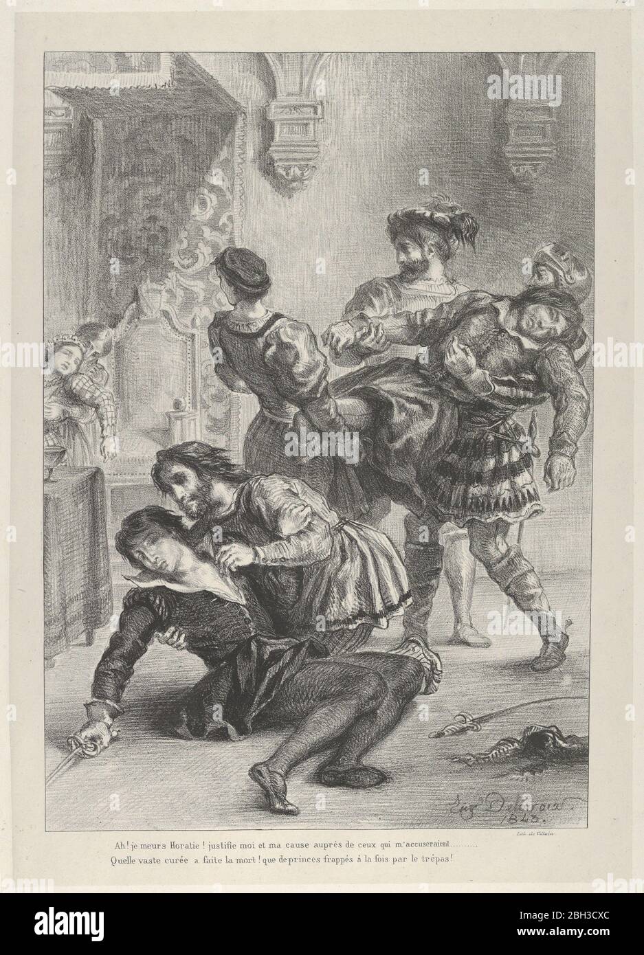 The Death of Hamlet, 1843. In act 5, scene 2, Laertes and Hamlet kill