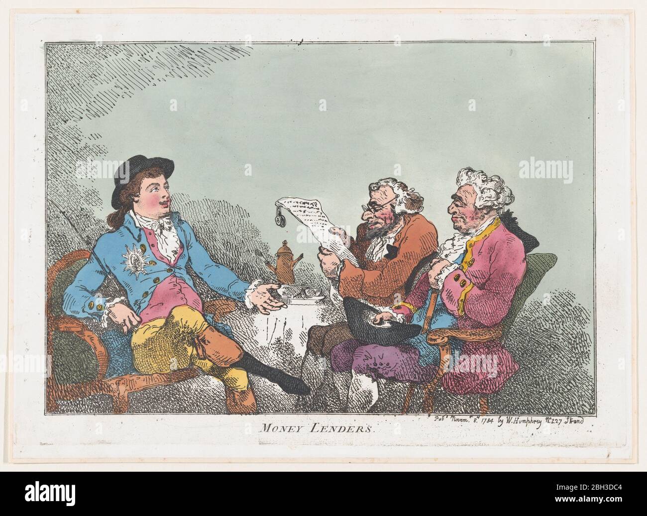 Money Lenders, November 8, 1784. Stock Photo