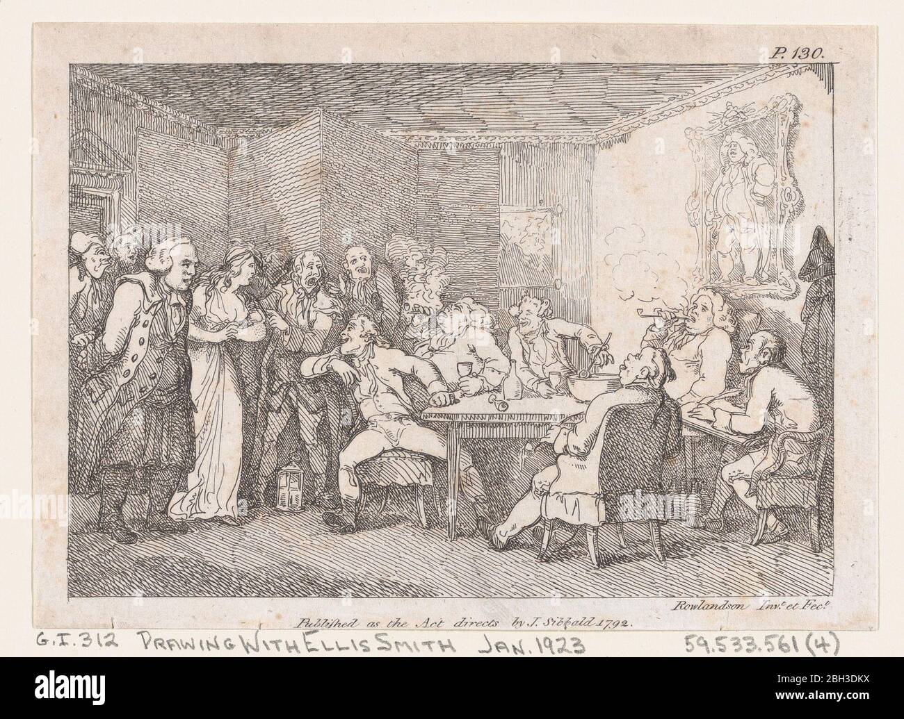 Parson Adams &amp; Fanny examined as culprits before the country Justice, from &quot;The Adventures of Joseph Andrews, and his friend Mr Abraham Adams&quot;, 1792. Stock Photo