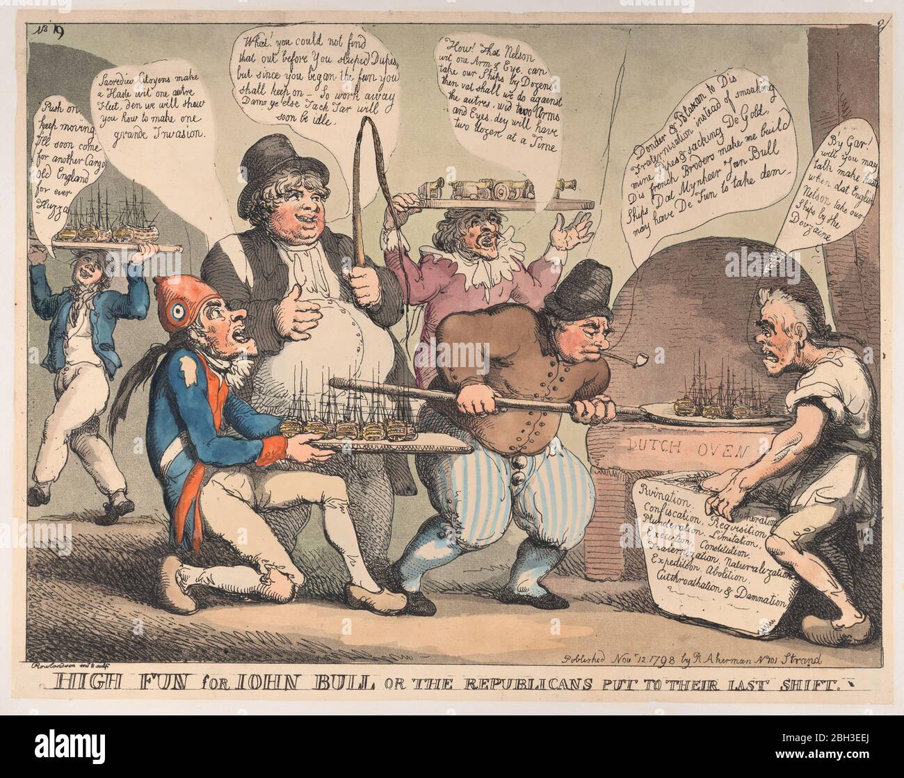 High Fun for John Bull, or the Republicans Put to their Last Shift,  November 12, 1798 Stock Photo - Alamy