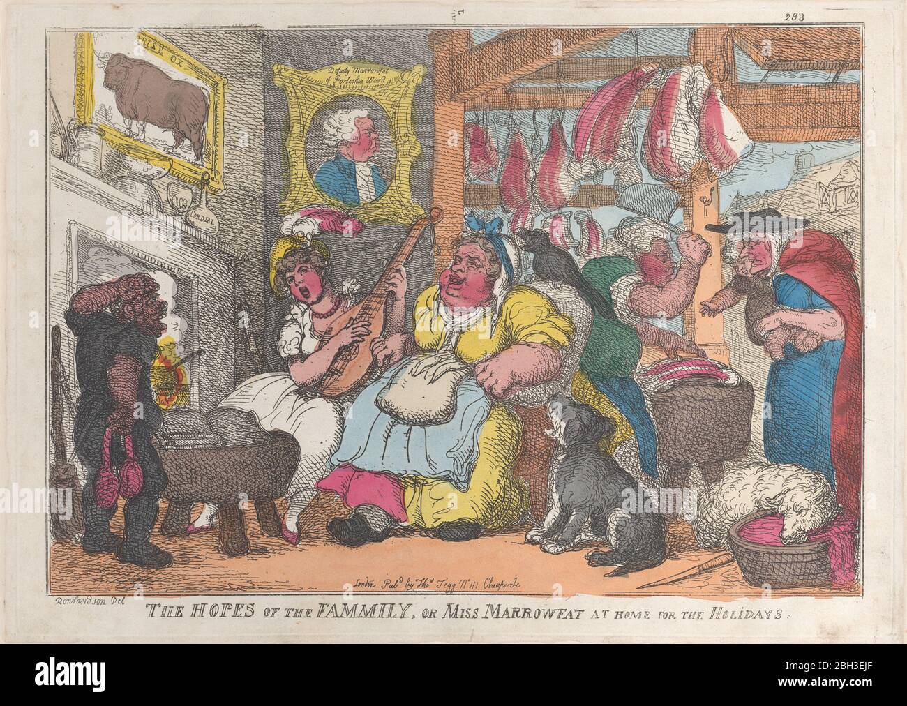 The Hopes of the Family, or Miss Marrowfat at Home for the Holidays, 1809-13. Stock Photo