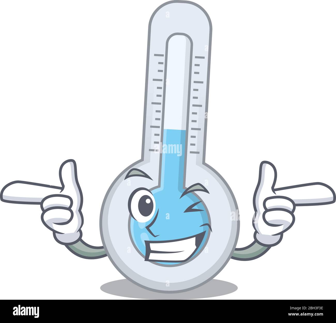 Cartoon design concept of cold thermometer with funny wink eye Stock Vector  Image & Art - Alamy