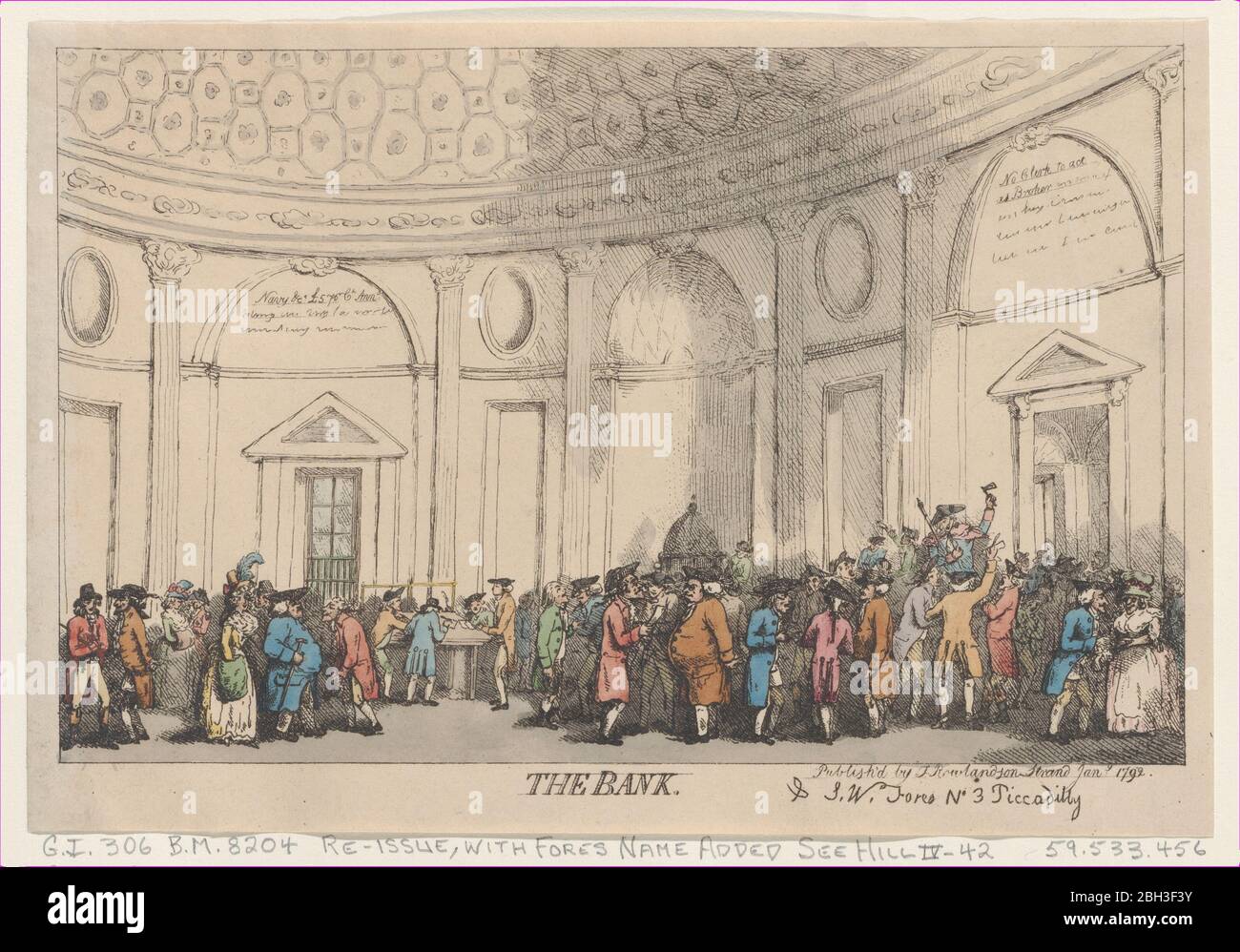 The Bank, January 1792. Stock Photo