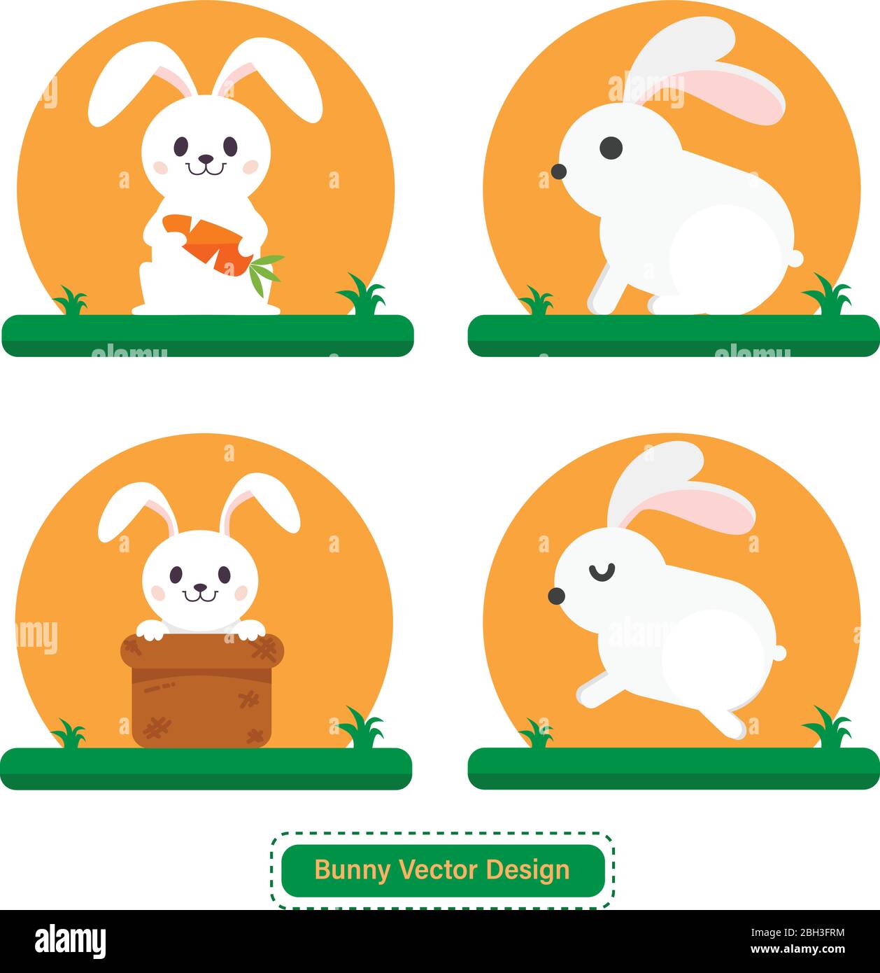 Cute Rabbit or Bunny Vector for icon templates or presentation background. Rabbit icon for pet shop logo. Able to use for website or mobile apps icon Stock Vector