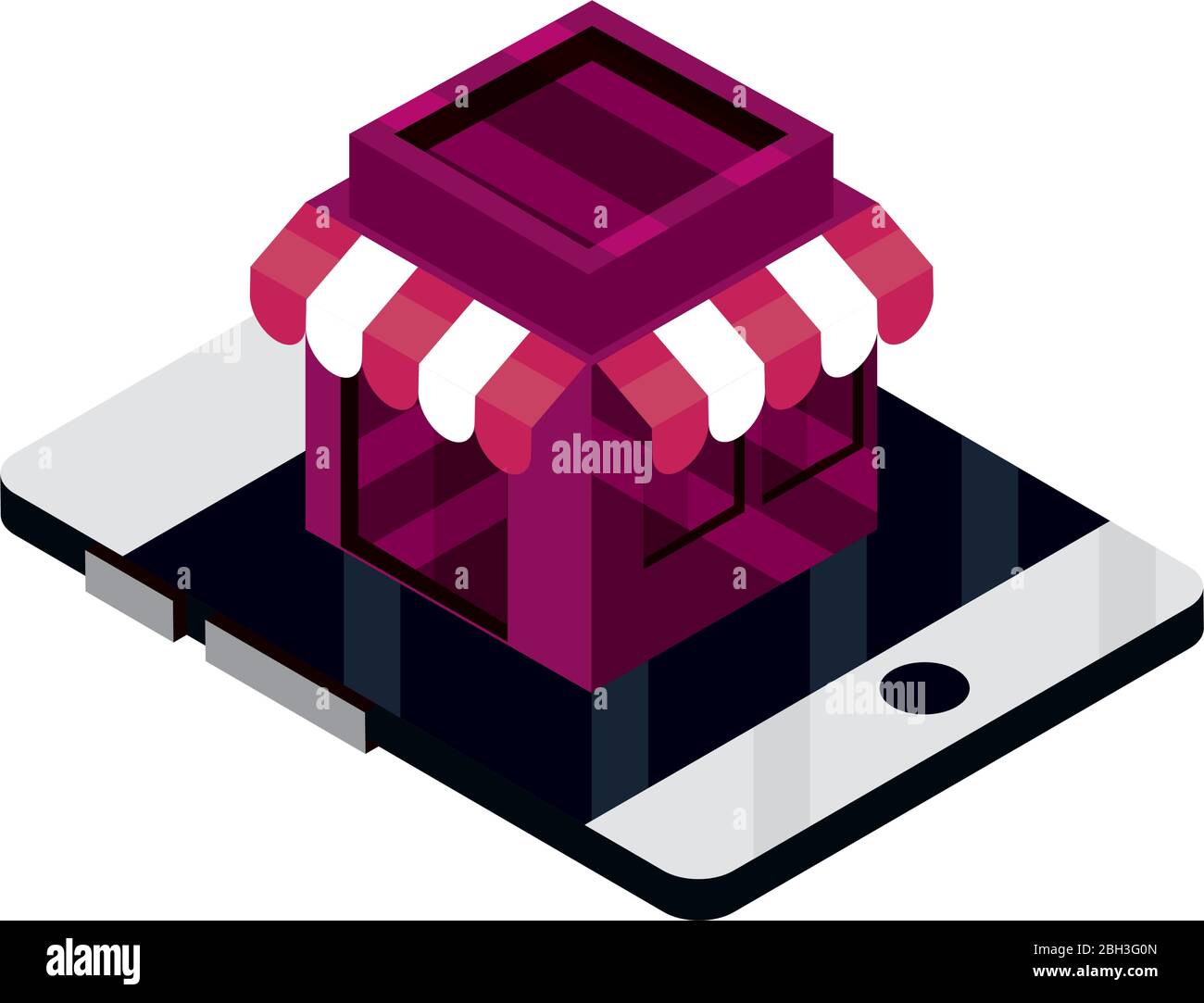 online shopping, smartphone store service virtual vector illustration ...