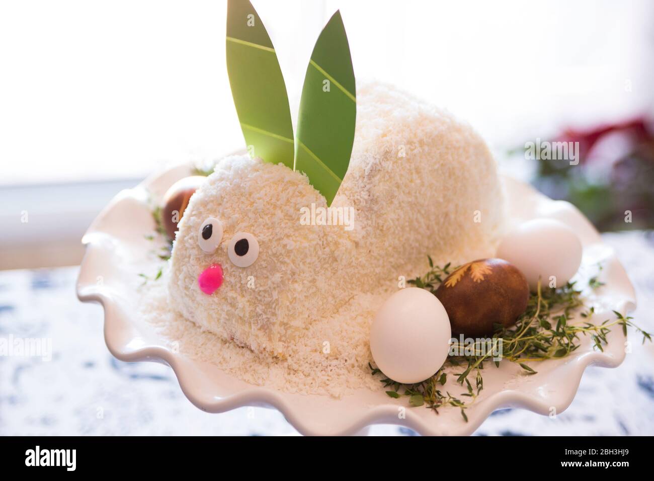 Easter funny bunny carrots cake Stock Photo