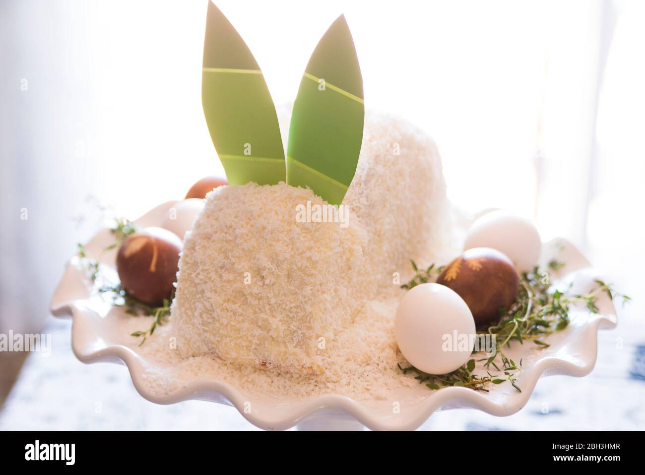Easter funny bunny carrots cake Stock Photo