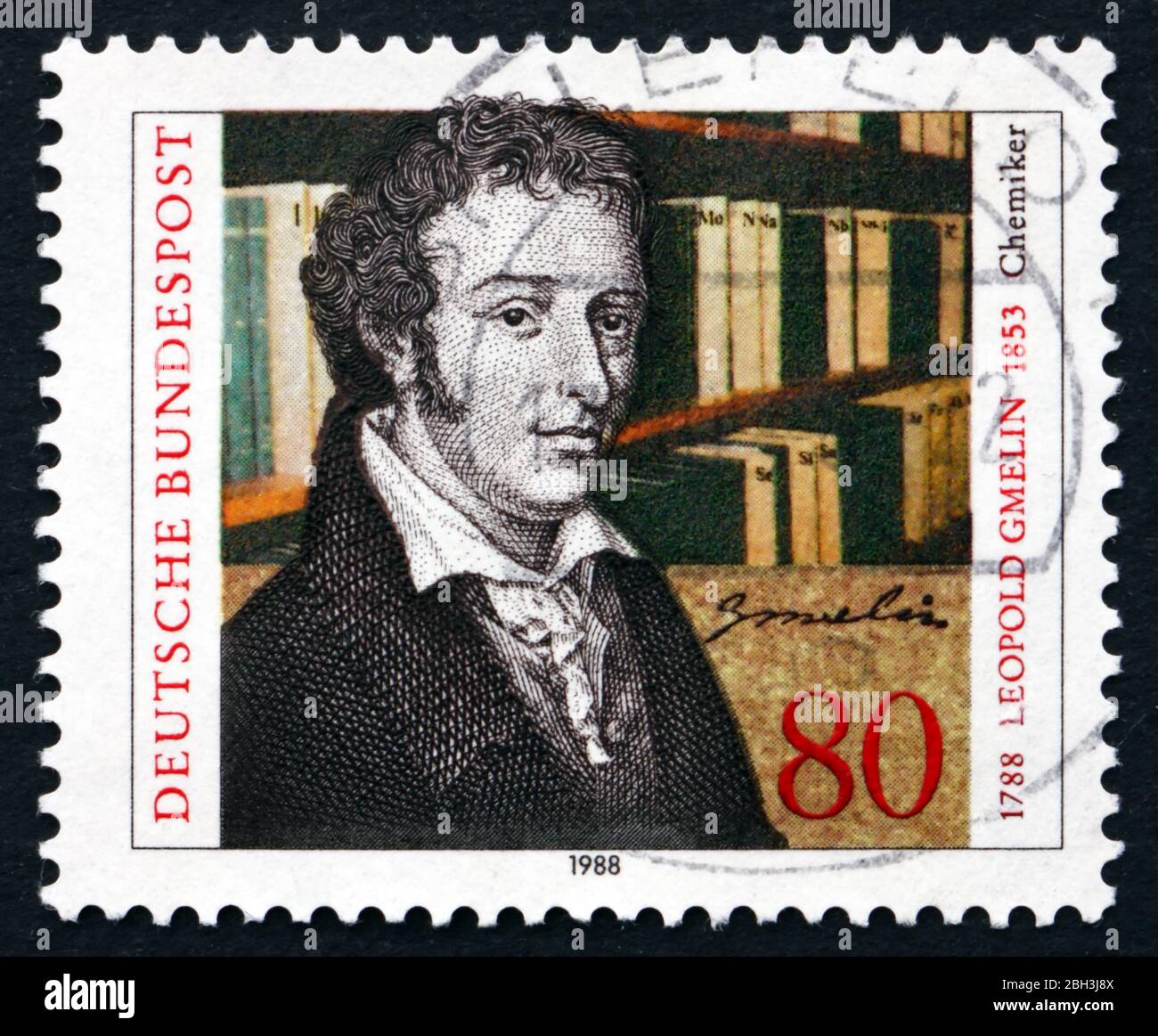GERMANY - CIRCA 1988: a stamp printed in the Germany shows Leopold Gmelin, Chemist, circa 1988 Stock Photo