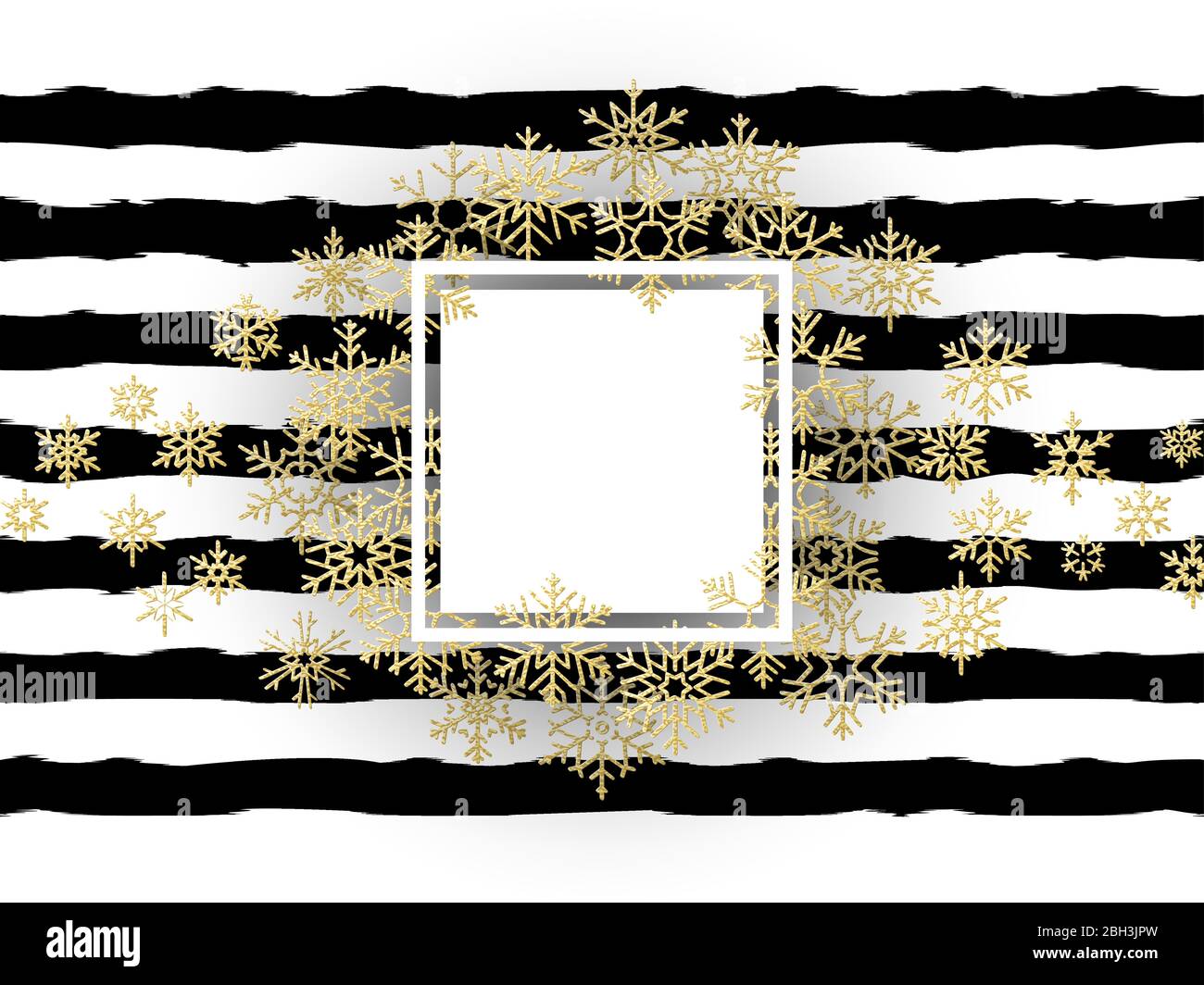 Shining gold snowflakes on black background. Christmas and New Year ...