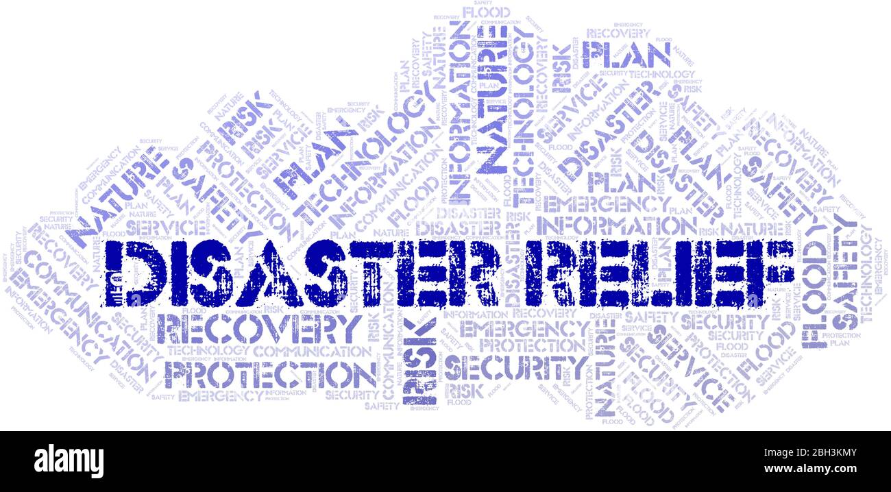 Disaster Relief typography word cloud. Wordcloud collage made with the ...