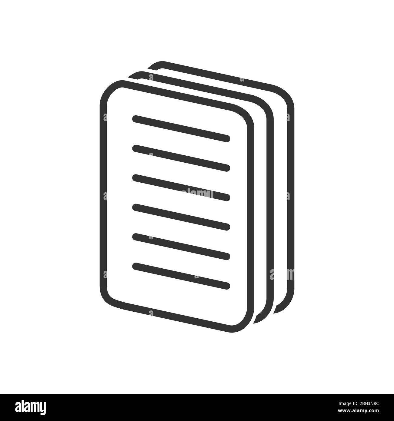 simple vector icon of a stack of documents or folders. Stock design isolated on a white background for websites and apps, empty outline. Stock Vector