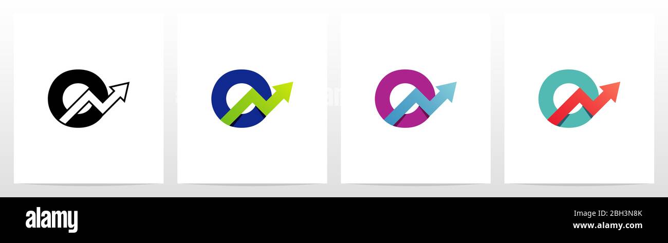 Arrow Chart On Letter Logo Design O Stock Vector Image & Art - Alamy