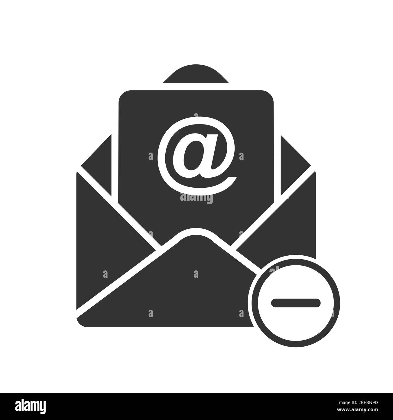 Simple vector mail icon, delete email. Stock design isolated on a white background for websites and apps Stock Vector